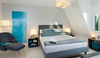 现代简约风格小户型艺术卧室装修图片