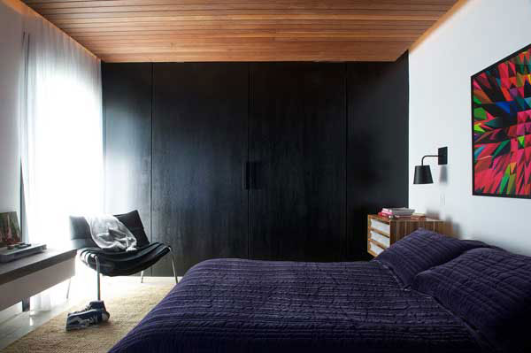 公寓装修,复式装修,舒适,艺术,卧室背景墙,卧室,黑白,紫色,时尚
