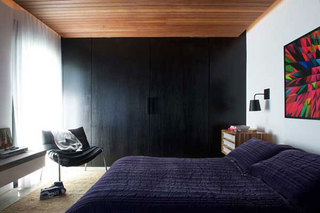 公寓舒适黑白卧室卧室背景墙设计图