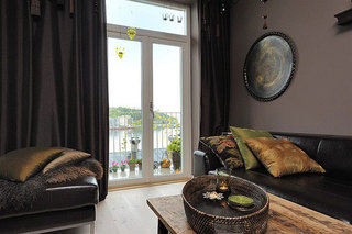 新古典风格公寓舒适咖啡色140平米以上客厅装潢