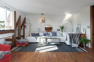 现代简约风格公寓舒适白色80平米阁楼设计图