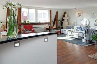 现代简约风格公寓舒适白色80平米阁楼客厅隔断设计图纸