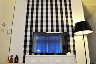 波普风格公寓舒适黑白电视背景墙设计图纸