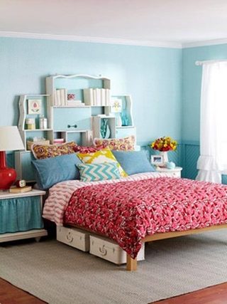 北欧风格可爱蓝色卧室设计图