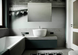 现代简约风格时尚黑白整体卫浴灯光效果图