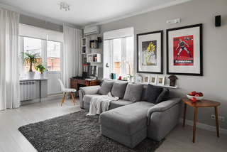 现代简约风格公寓古典白色客厅设计图纸