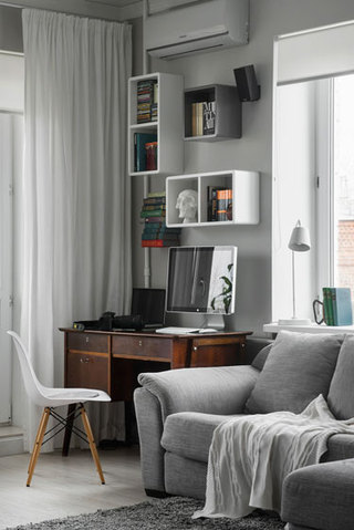 现代简约风格公寓舒适开放式书房收纳柜图片