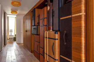 现代简约风格公寓舒适原木色140平米以上过道效果图