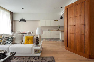 现代简约风格公寓舒适白色140平米以上客厅改造