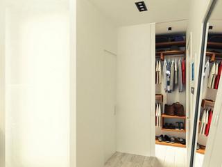 现代简约风格小清新蓝色整体衣柜效果图