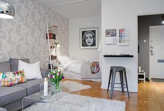 现代简约风格实用灰色客厅过道装修图片