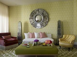 现代简约风格公寓温馨黄色沙发背景墙设计图纸