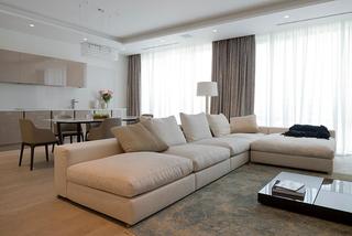 现代简约风格公寓舒适白色客厅改造