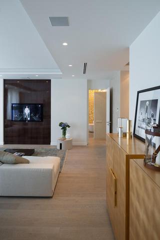 现代简约风格公寓舒适原木色电视背景墙设计图