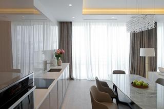现代简约风格公寓舒适白色厨房装修图片