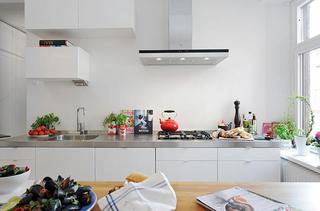 北欧风格公寓实用黑白开放式厨房设计图纸