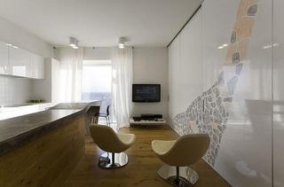 现代简约风格公寓唯美白色椅子效果图