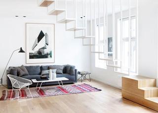 现代简约风格白色客厅晶钢板橱柜设计图