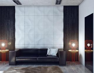 现代简约风格单身公寓艺术黑白沙发背景墙沙发图片