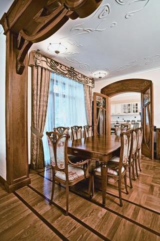 欧式风格公寓艺术原木色120平米餐厅设计