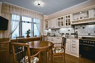 欧式风格公寓艺术白色120平米开放式厨房餐桌图片
