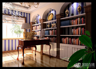 褐色欧式风格书房 体会不一样的人文风情