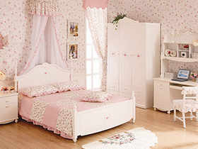 粉甜公主梦 现代白色组合家具
