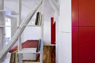 现代简约风格一居室稳重红色装修图片