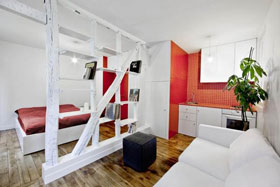 高贵优雅的品味 巴黎红白主题配色迷人小公寓