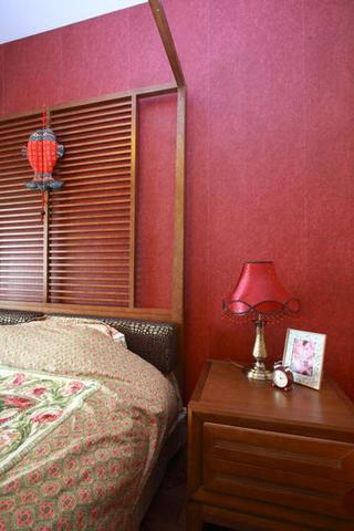 中式风格公寓民族风原木色卧室设计图纸