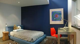 现代简约风格公寓舒适蓝色小卧室设计图纸