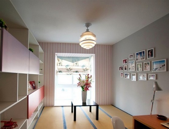60平米的两居室 粉红暖色系的女生家居