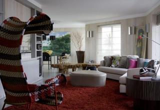 简欧风格小清新条纹客厅沙发设计