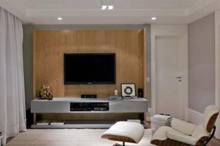 现代简约风格时尚白色客厅电视背景墙设计