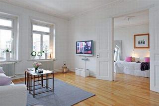 简约风格公寓舒适原木色90平米客厅过道装修图片