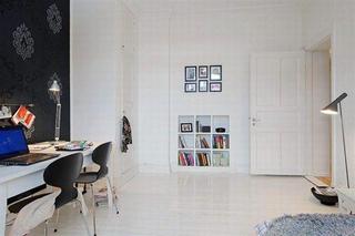 简约风格公寓舒适原木色90平米书房效果图