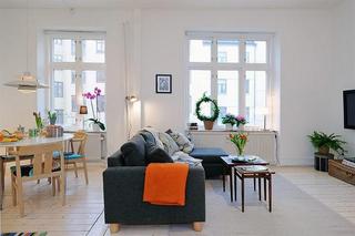 北欧风格公寓温馨白色客厅设计图纸