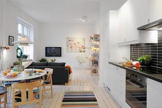 北欧风格公寓温馨开放式厨房装修效果图