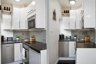 北欧风格单身公寓舒适白色厨房设计图纸