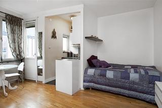 北欧风格单身公寓舒适白色卧室装修