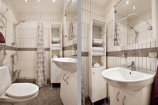 北欧风格单身公寓舒适白色卫生间设计图
