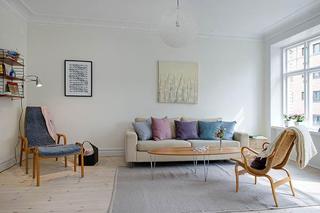 北欧风格复式舒适白色客厅装修