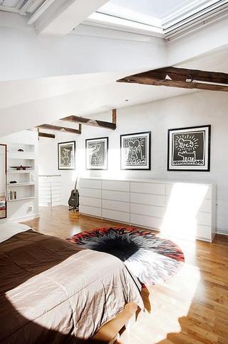 北欧风格复式小清新咖啡色卧室装修效果图