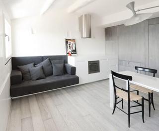 现代简约风格单身公寓灰色简约客厅改造