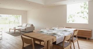 日式风格复式简洁原木色餐厅设计