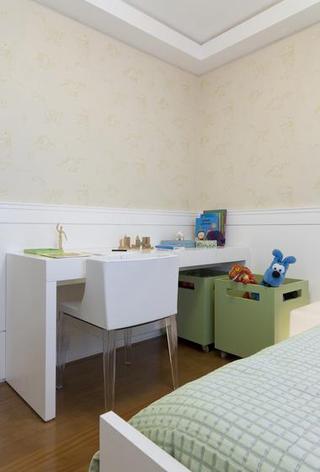 现代简约风格舒适白色儿童房设计图