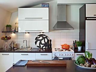 现代简约风格复式时尚白色厨房装潢