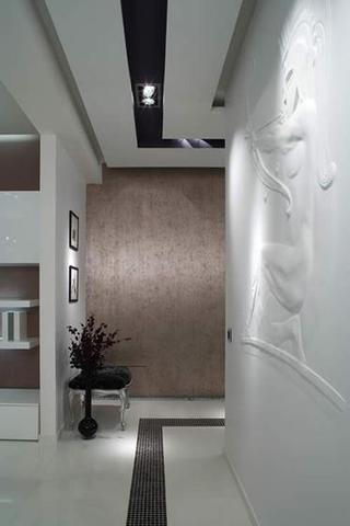 现代简约风格白领公寓艺术白色背景墙设计图