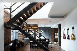 新古典风格公寓舒适原木色楼梯设计图纸
