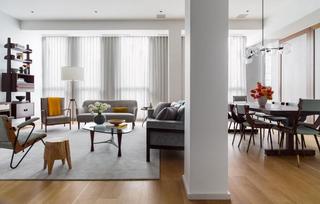 现代简约风格公寓舒适白色客厅设计图纸